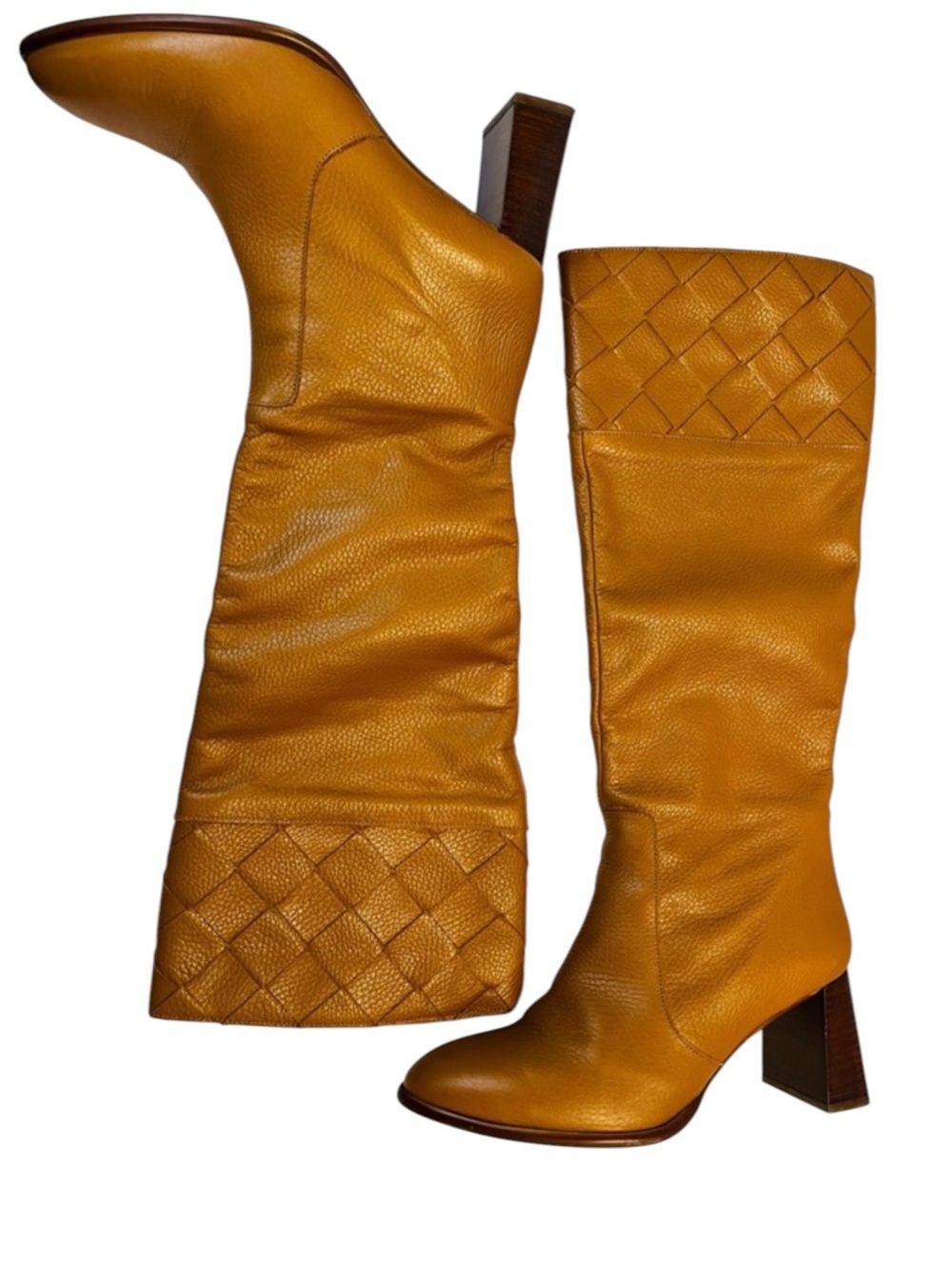 Angel Alarcon Luxury Leather Knee High Boots Brown EU 41 (US 10) Made in Spain